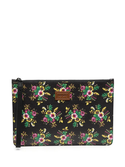 Shop Kenzo 'pop Bouquet' Clutch Bag In Schwarz