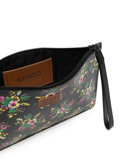 Shop Kenzo 'pop Bouquet' Clutch Bag In Schwarz