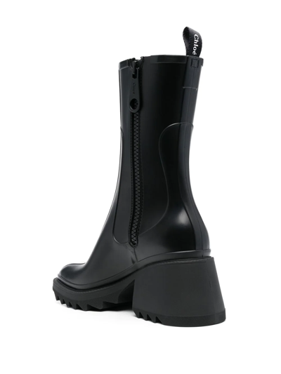 Chloé Chloe Women Black Rubber Ankle Boots In Schwarz
