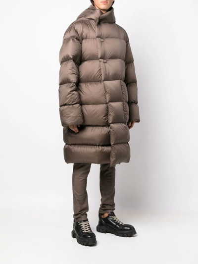 Shop Rick Owens Feather-down Padded Coat In Braun