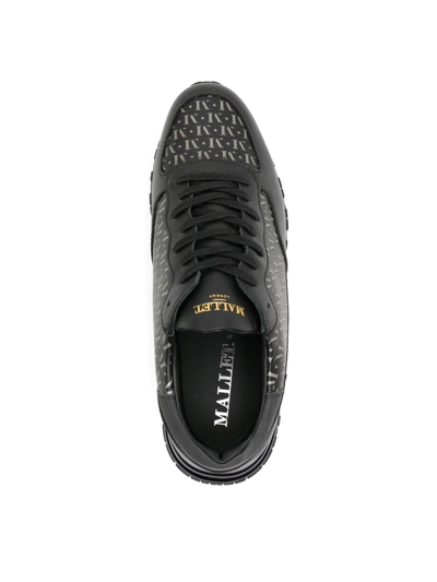 Shop Mallet All-over Monogram-print Low-top Sneakers In Schwarz