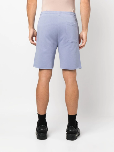 Shop Helmut Lang Embroidered-logo Track Shorts In Blau