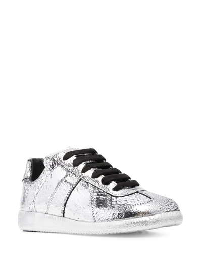 Maison Margiela Metallic Low-top Sneakers Rubber Sole In Grey