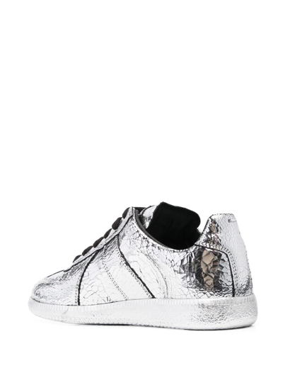 Maison Margiela Metallic Low-top Sneakers Rubber Sole In Grey