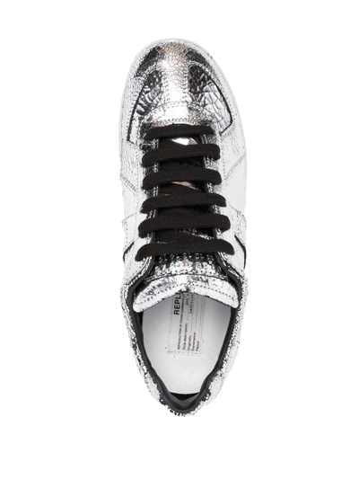 Maison Margiela Metallic Low-top Sneakers Rubber Sole In Grey
