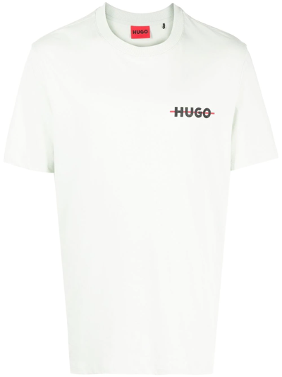 Shop Hugo Drando Logo-print T-shirt In Grün