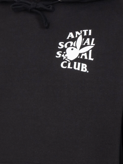 Shop Anti Social Social Club X Playboy Logo-print Hoodie In Schwarz