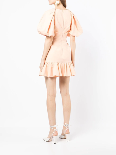 Shop Acler Gathered-detaili Mini Dress In Orange