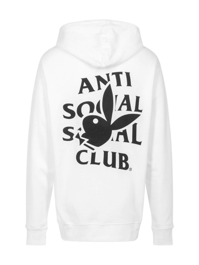 Shop Anti Social Social Club X Playboy Logo-print Hoodie In Weiss