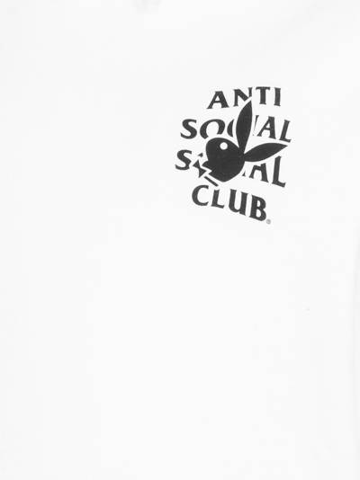 Shop Anti Social Social Club X Playboy Logo-print Hoodie In Weiss