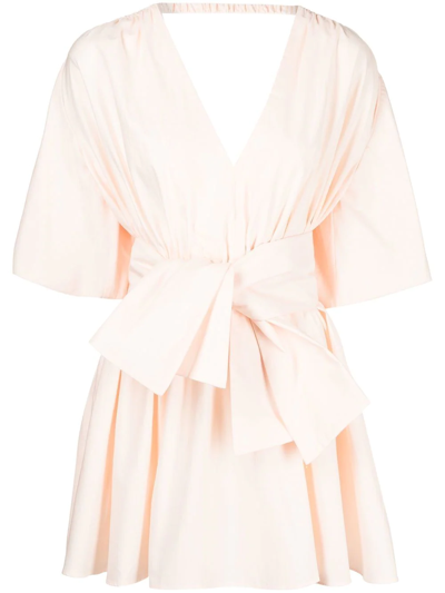 Acler Knotted-waistband Detail Mini Dress In Rosa