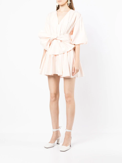 Acler Knotted-waistband Detail Mini Dress In Rosa