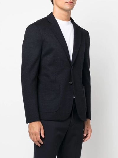 Shop Giorgio Armani Single-breasted Tailored Blazer In Blau