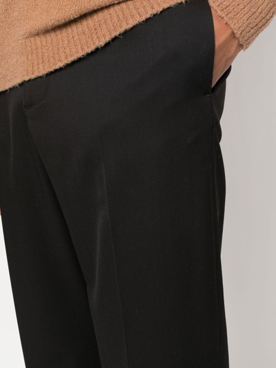 Shop Barena Venezia Pressed-crease Four-pocket Straight-leg Trousers In Schwarz