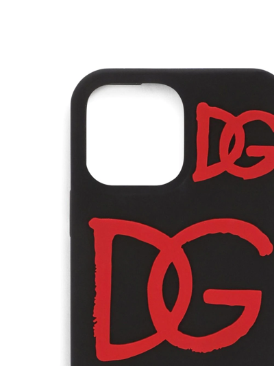 Shop Dolce & Gabbana Logo-embossed Iphone 13 Pro Max Case In Schwarz