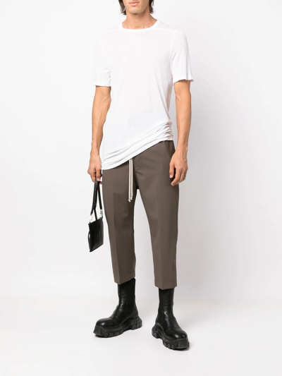 Shop Rick Owens Cropped Drop-crotch Trousers In Braun