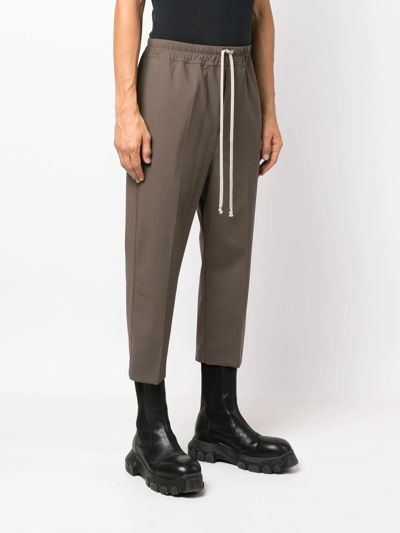 Shop Rick Owens Cropped Drop-crotch Trousers In Braun