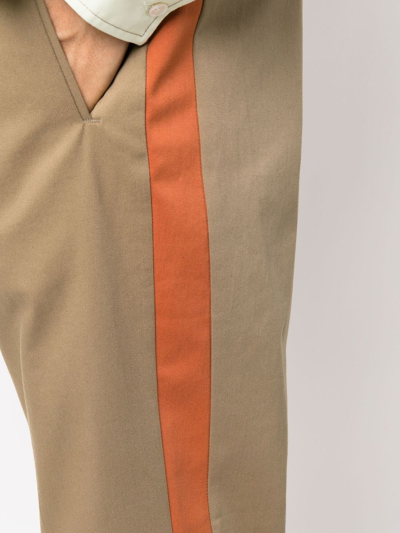 Shop Etro Side-stripe Detail Trousers In Nude