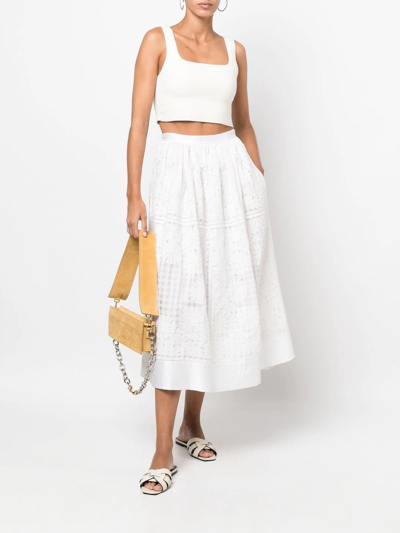 Shop Ulla Johnson Francesca A-line Midi Skirt In Weiss