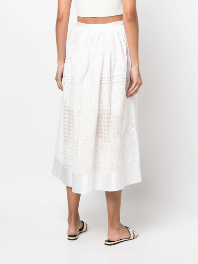 Shop Ulla Johnson Francesca A-line Midi Skirt In Weiss
