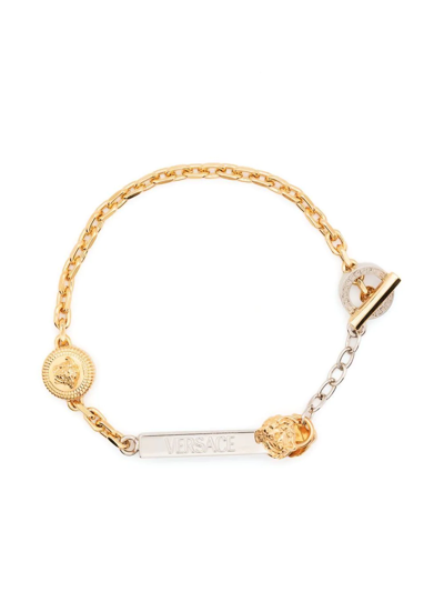 Shop Versace Medusa-coin Chain Bracelet In Gold