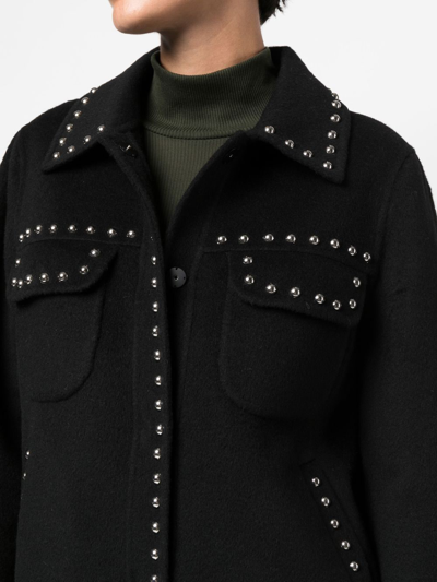 Shop P.a.r.o.s.h Studded Knitted Jacket In Schwarz