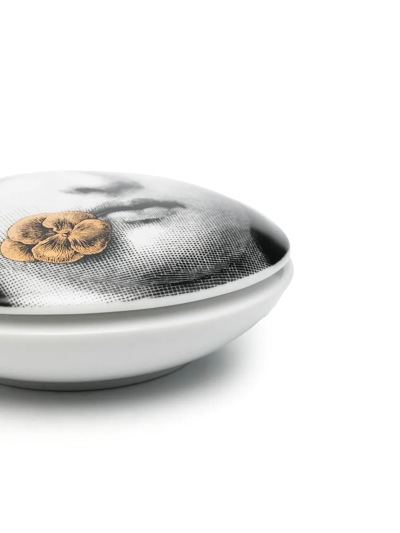 Fornasetti Face-print Ceramic Box In Weiss