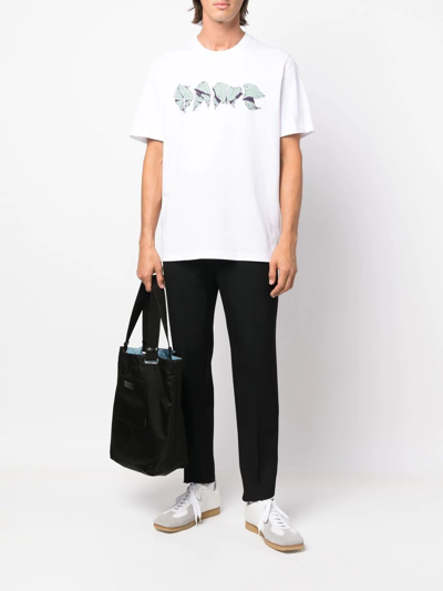 Shop Oamc Logo-print Cotton T-shirt In Weiss