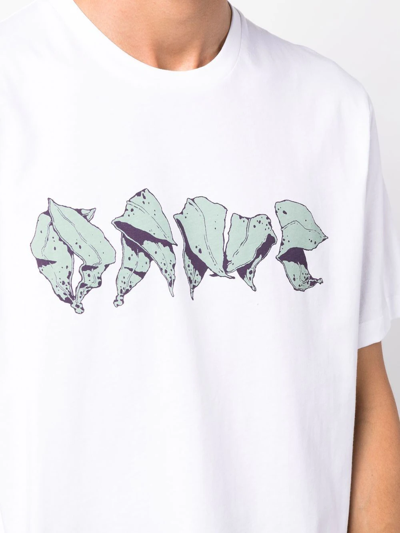 Shop Oamc Logo-print Cotton T-shirt In Weiss