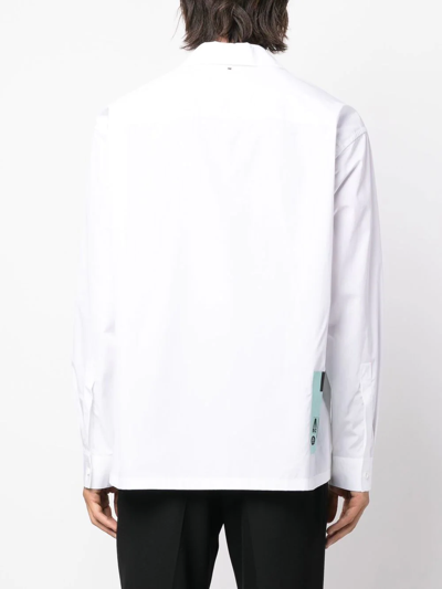 Shop Oamc Cuban-collar Long-sleeve Shirt In Weiss