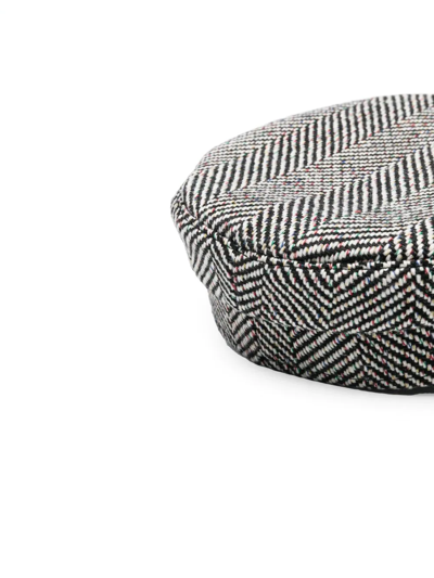 Ruslan Baginskiy Herringbone-pattern Baker Boy Cap In Schwarz