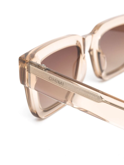 Shop Chimi 05 Rectangle-frame Sunglasses In Nude