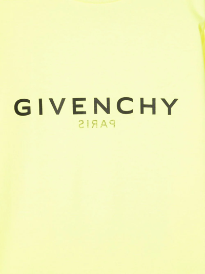 Shop Givenchy Logo-print Cotton T-shirt In Gelb
