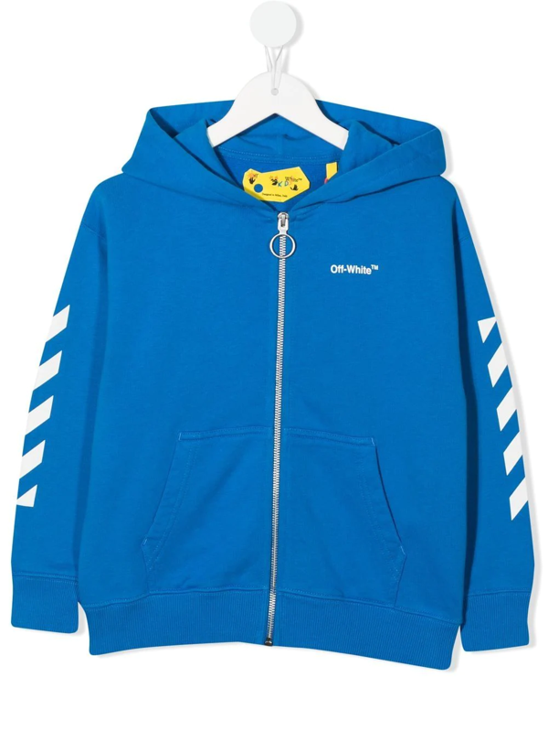 Off-White Kids logo-print hooded jacket