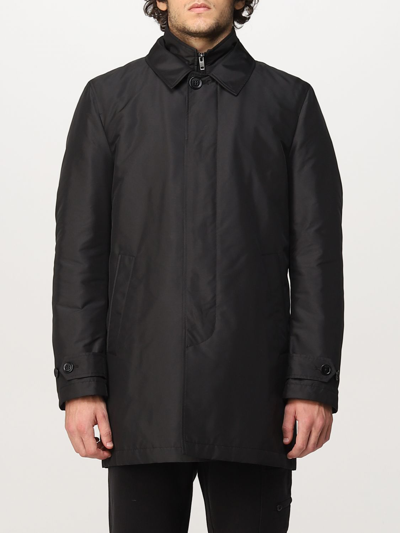 Fay Morning Waterproof Coat With High Collar In Black