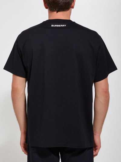 Shop Burberry Deer Print T-shirt In Black