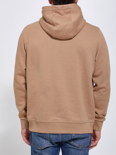 Shop Burberry Camel Hoodie With Logo