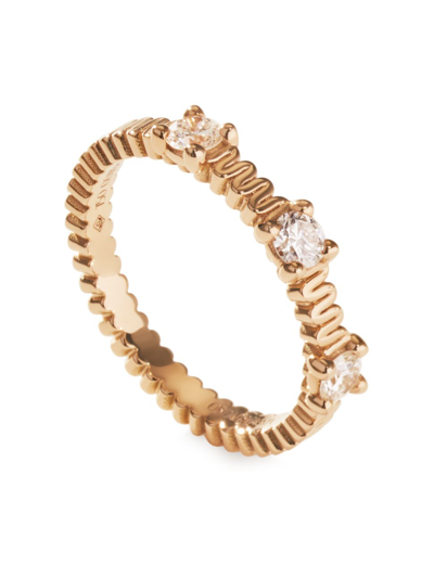 Shop Oscar Massin Women's Beaded 18k Yellow Gold & Lab-grown Diamond Ring