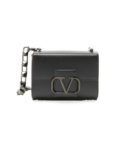 Shop Valentino Women's Stud Sign Leather Shoulder Bag In Nero