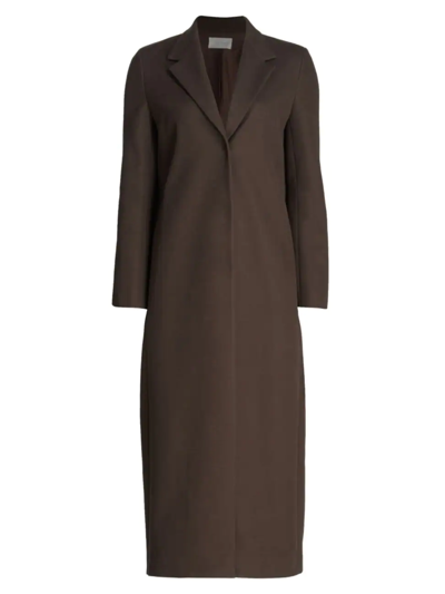 Shop The Row Women's Sulle Minimalist Long Coat In Dark Chocolate