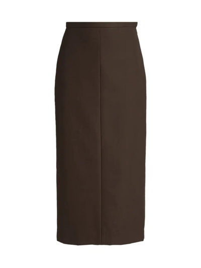 Shop The Row Women's Matias Tailored Pencil Skirt In Dark Chocolate