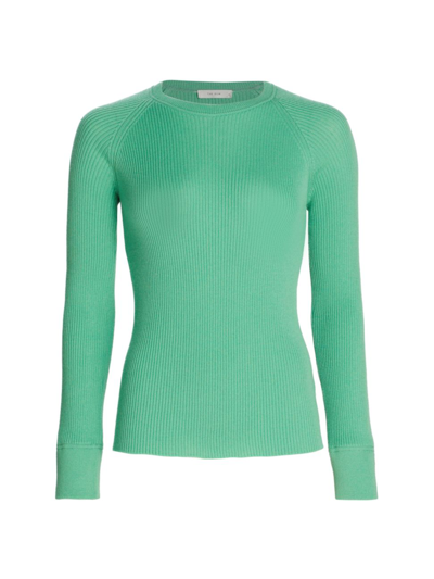 Shop The Row Women's Visby Ribbed Cashmere Top In Clover Green
