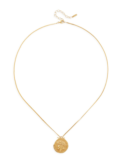 Shop Chan Luu Women's 18k-gold-plated & Champagne Diamonds Coin Necklace In Yellow Gold