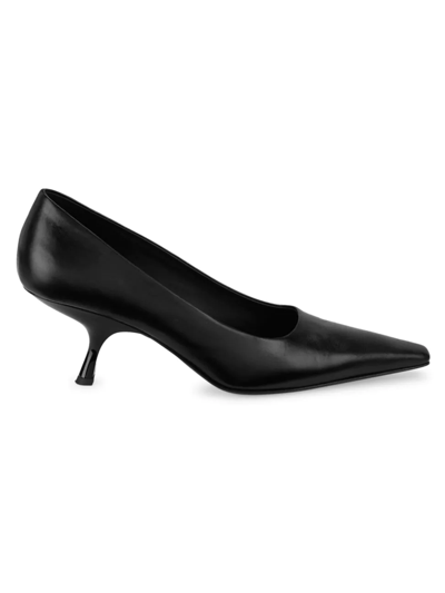 Shop The Row Women's Leather Kitten-heel Pumps In Black