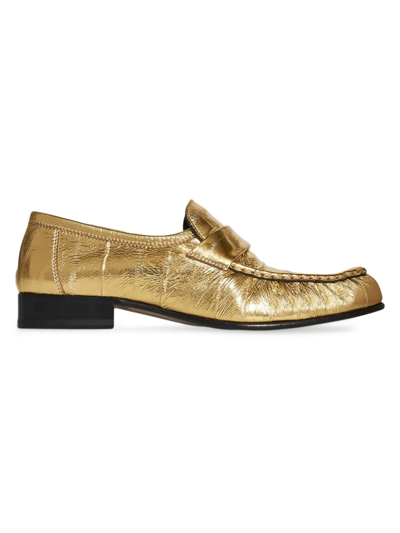 Shop The Row Women's Metallic Eel Skin Loafers In Gold