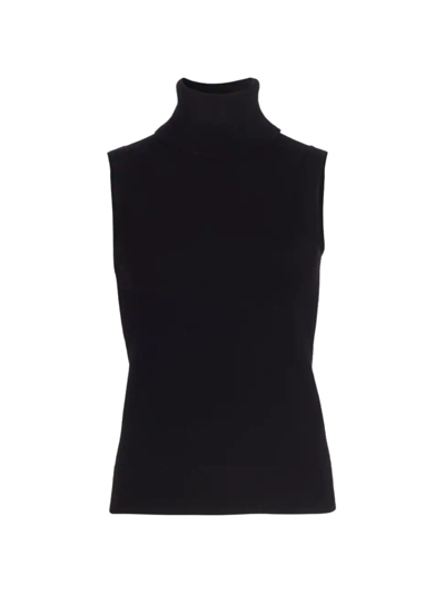 Shop Michael Kors Women's Sleeveless Turtleneck Sweater In Black