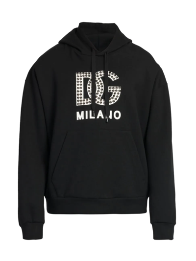 Shop Dolce & Gabbana Logo Hoodie Sweatshirt In Nero