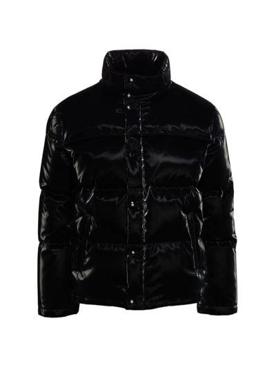 Shop Saint Laurent Men's Doudoune Glossy Puffer Jacket In Noir