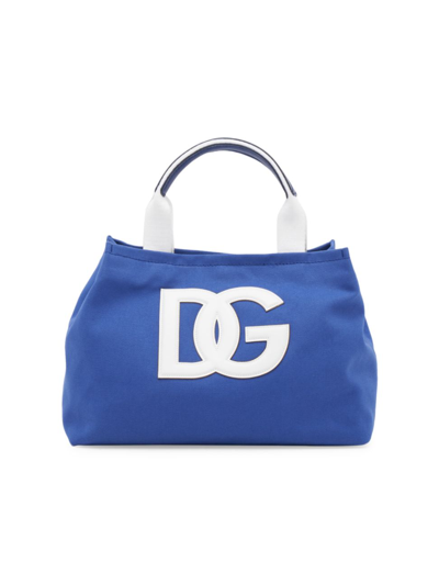 Shop Dolce & Gabbana Canvas D & G Tote Bag In Blue