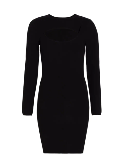 Shop Monrow Women's Supersoft Knit Cut-out Dress In Black